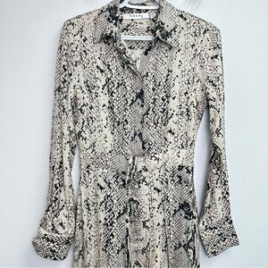 Lock & Key Snakeskin Print Midi Dress XS